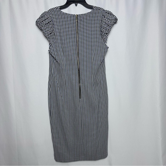 Calvin Klein Sheath Gingham Dress Puff Sleeves sz 10 Career Professional - Picture 9 of 12